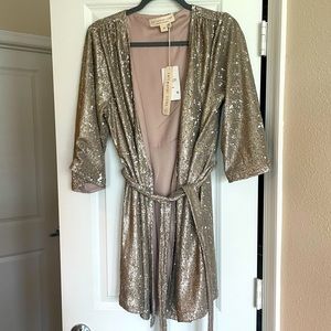 Rose Gold Sequin Bridal Dressing Gown or Robe